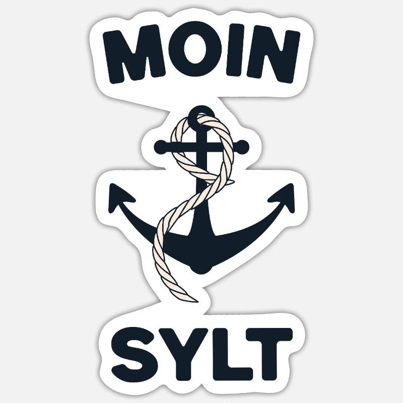 Moin Sylt – Conception d’ancres maritimes Sticker taille S (10 x 10 cm)