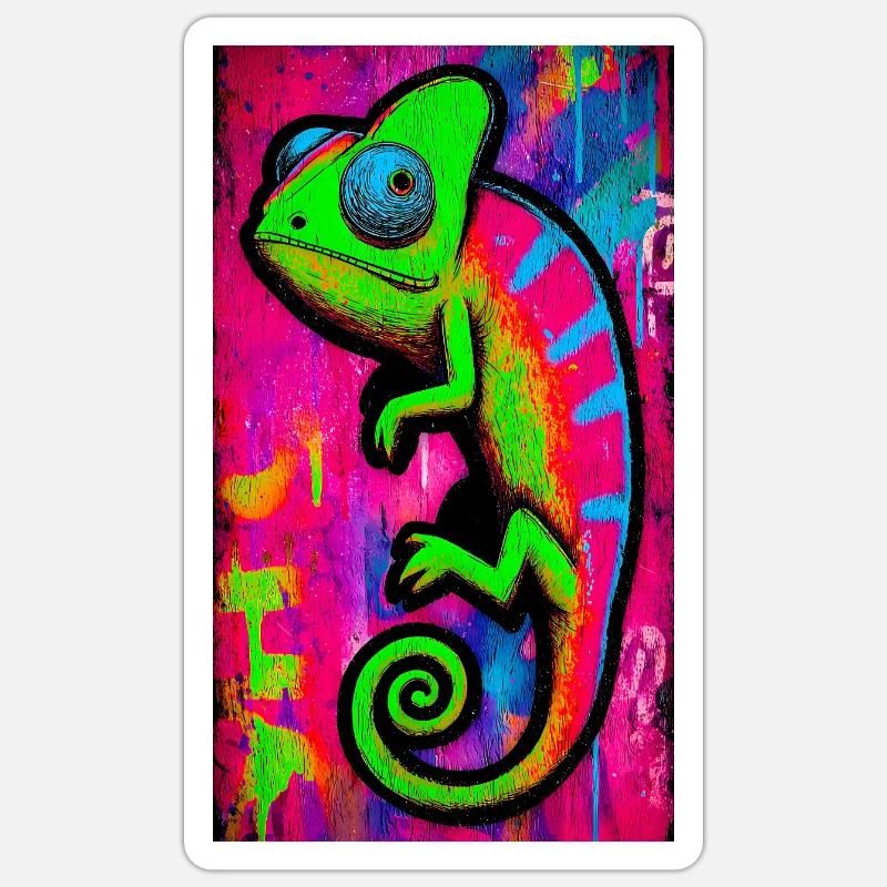 chameleon - Sticker size S (10 x 10 cm) - white matte