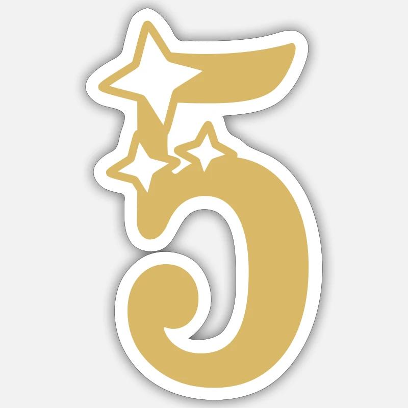 Étoile du 5e anniversaire - Sticker taille S (10 x 10 cm) - blanc mat