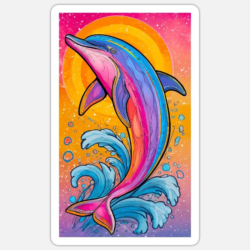 dolphin - Sticker size S (10 x 10 cm) - white matte