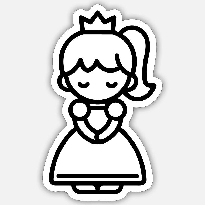 princess - Sticker size S (10 x 10 cm) - white matte