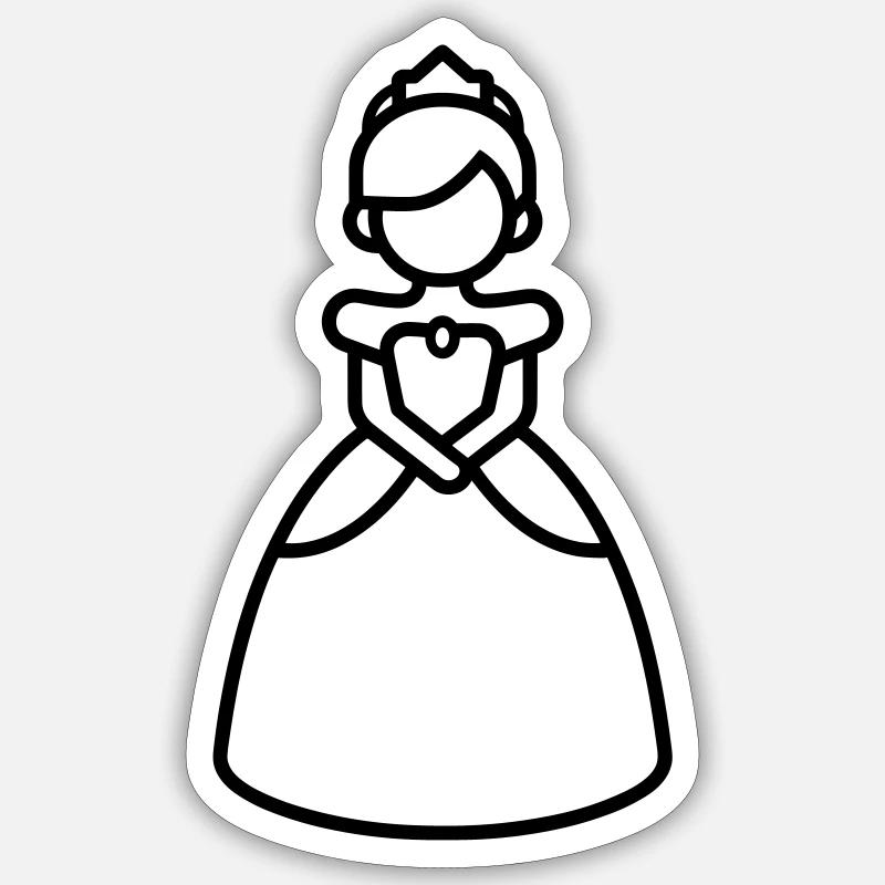 princess - Sticker size S (10 x 10 cm) - white matte