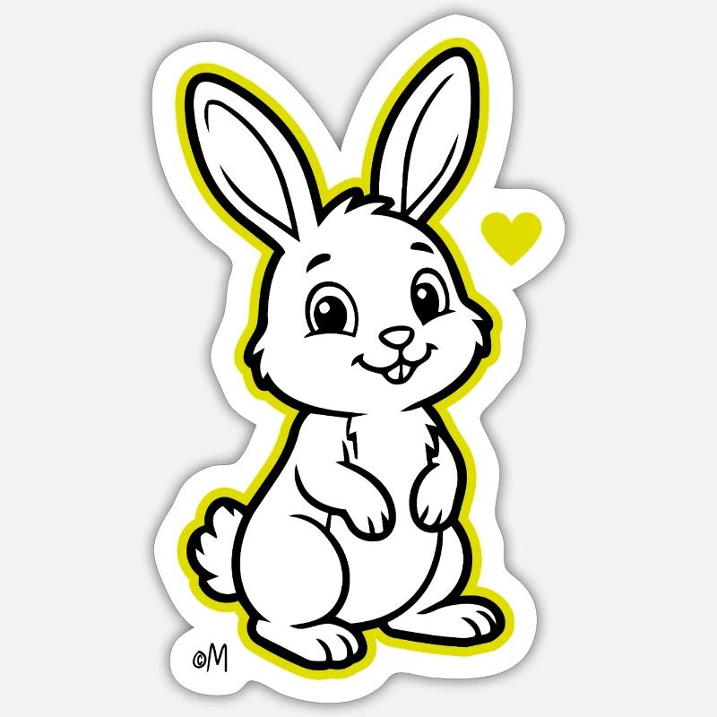 Suzy_the_Rabbit - Sticker taille S (10 x 10 cm) - blanc mat