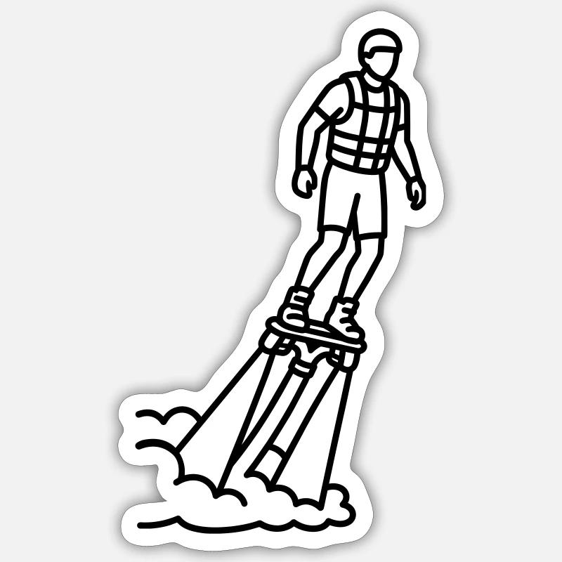 Flyboard - Sticker Größe S (10 x 10 cm) - Mattweiß