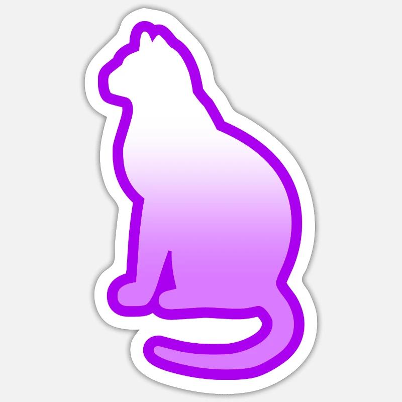 Katze - Sticker Größe S (10 x 10 cm) - Mattweiß