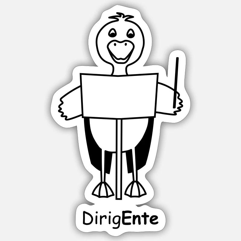 TIB_DirigEnte - Sticker Größe S (10 x 10 cm) - Mattweiß