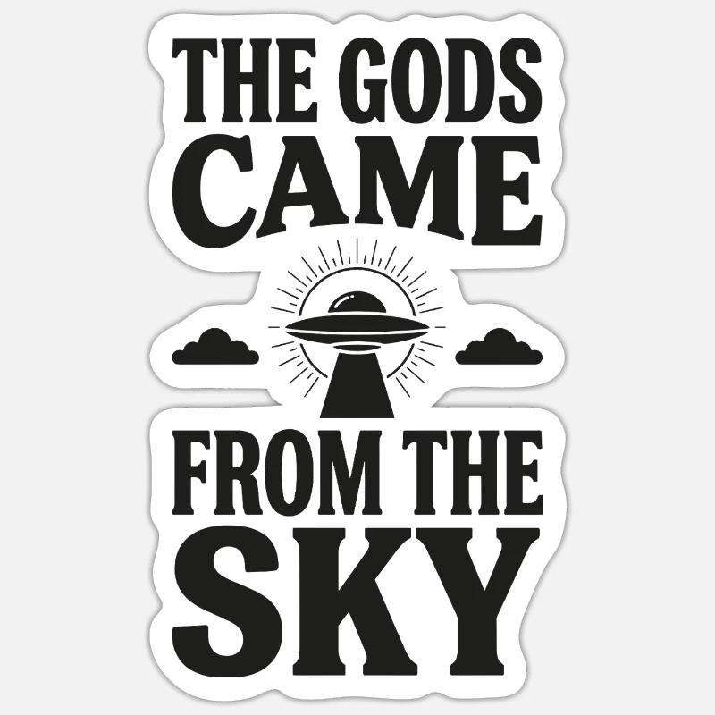 Dieux du ciel - Sticker taille S (10 x 10 cm) - blanc mat