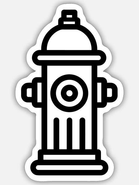 Hydrant - Sticker Größe S (10 x 10 cm) - Mattweiß