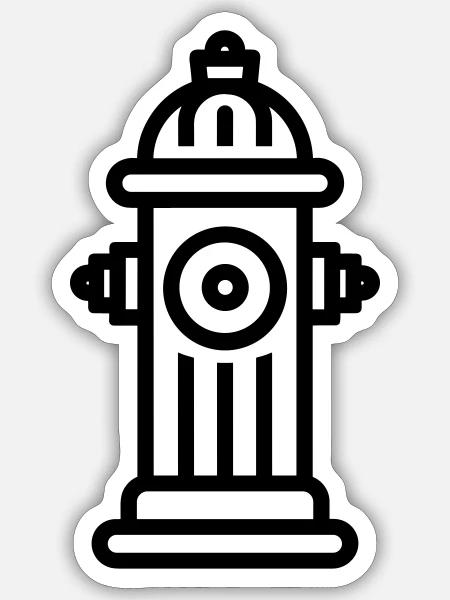 Hydrant - Sticker Größe S (10 x 10 cm) - Mattweiß