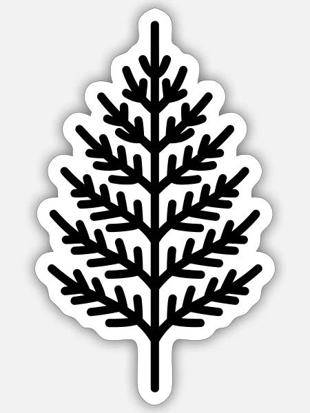 Farn - Sticker Größe S (10 x 10 cm) - Mattweiß