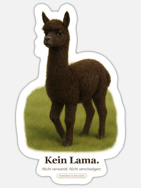 kein-lama - Sticker Größe S (10 x 10 cm) - Mattweiß