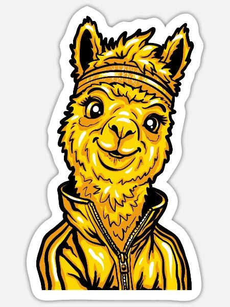 Alpaka Junge Tierliebe - Sticker Größe S (10 x 10 cm) - Mattweiß