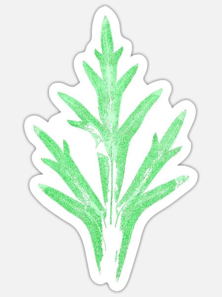 Blatt / Rittersporn - Garten & Natur - Sticker Größe S (10 x 10 cm) - Mattweiß