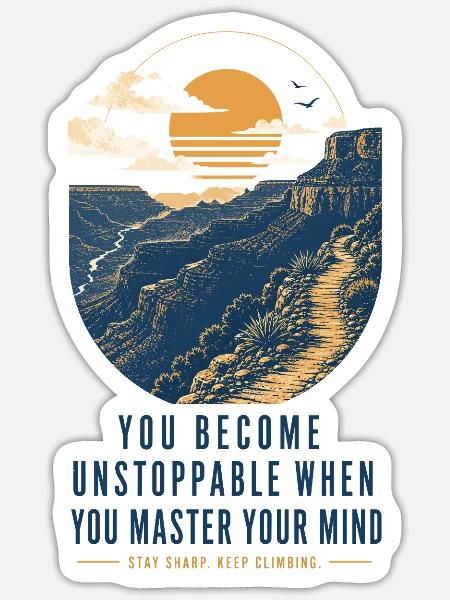 Motivational Quote – Motivation & Mindset - Sticker Größe S (10 x 10 cm) - Mattweiß