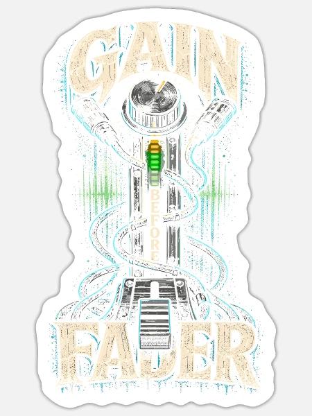 Tontechniker Audiotechnik Gain Before Fader - Sticker Größe S (10 x 10 cm) - Mattweiß
