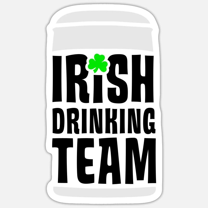 irish drinking team - Sticker Größe S (10 x 10 cm) - Mattweiß