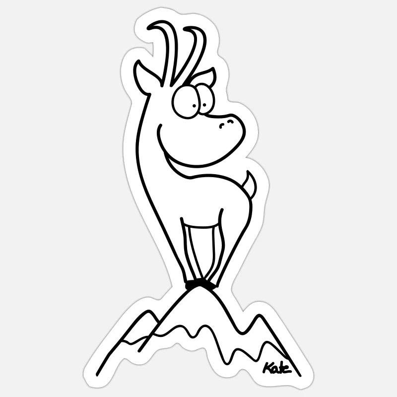 Chamois - Sticker size S (10 x 10 cm) - white matte
