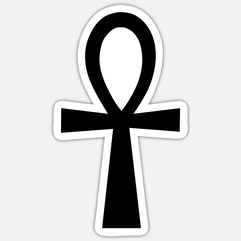 ankh symbol - Sticker taille S (10 x 10 cm) - blanc mat