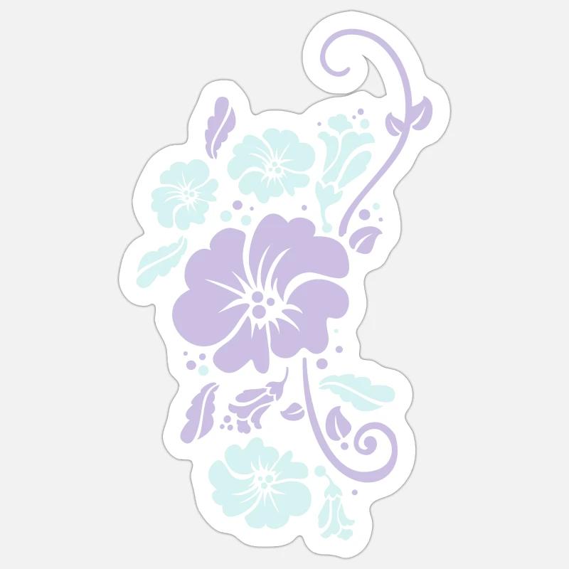 floral - Sticker taille S (10 x 10 cm) - blanc mat
