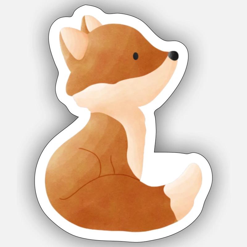Renard - Sticker taille S (10 x 10 cm) - blanc mat