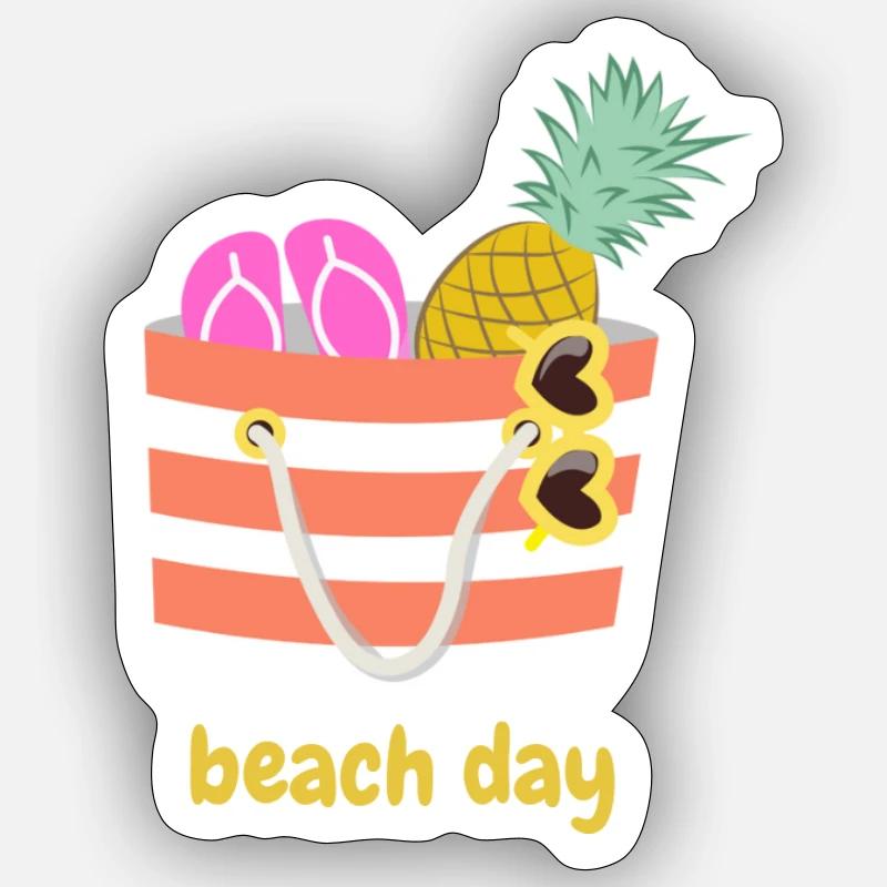 Beach Day - Sticker size S (10 x 10 cm) - white matte