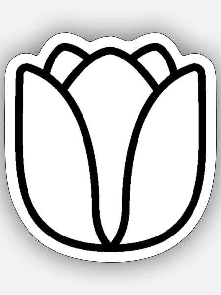 Tulpe Clean Design - Sticker Größe S (10 x 10 cm) - Mattweiß