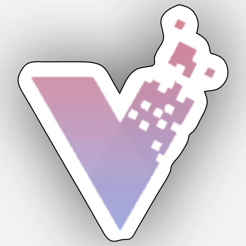 V - Sticker size S (10 x 10 cm) - white matte