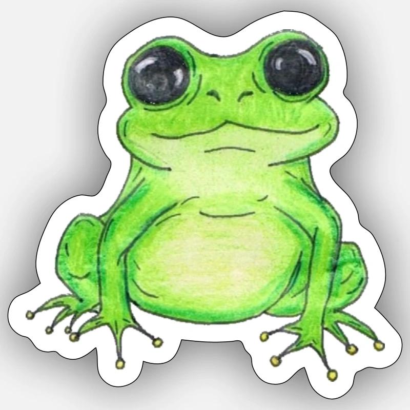 Frosch - Sticker Größe S (10 x 10 cm) - Mattweiß