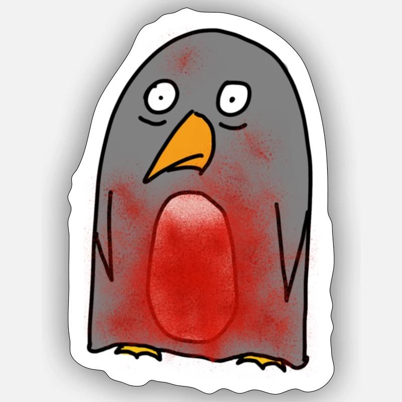 Splatter penguin - Sticker size S (10 x 10 cm) - white matte