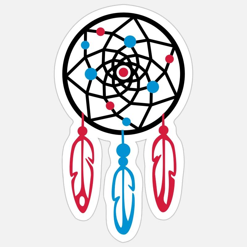 Dreamcatcher / Dreamcatcher PERLES - Sticker taille S (10 x 10 cm) - blanc mat