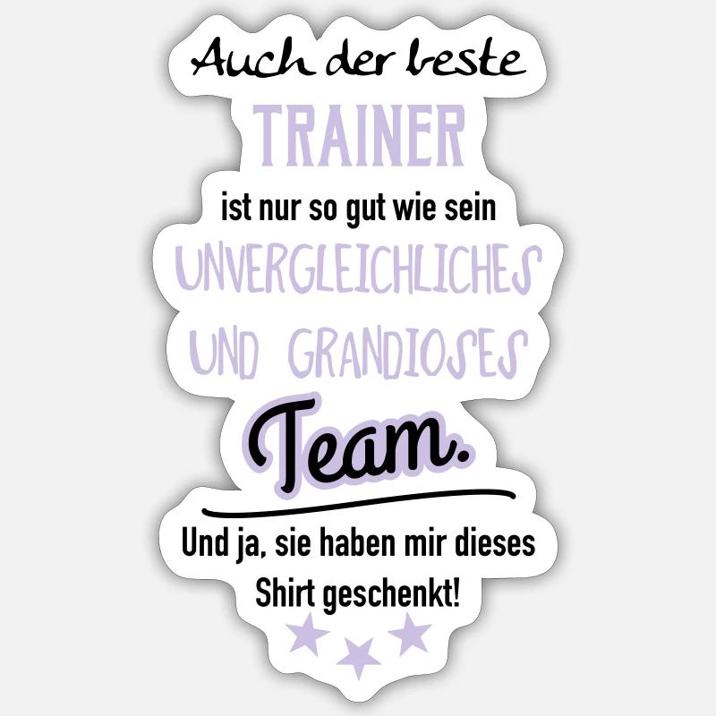 Bester Trainer Shirt - Sticker Größe S (10 x 10 cm) - Mattweiß