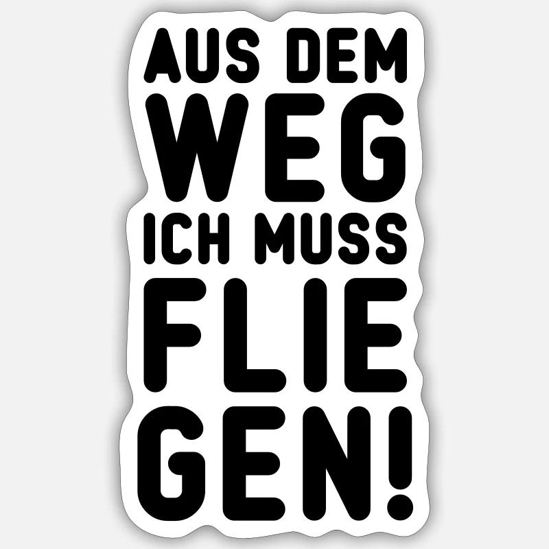 fliegen pilot - Sticker Größe S (10 x 10 cm) - Mattweiß