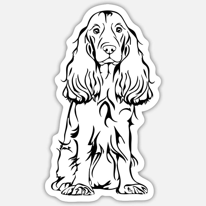 COCKER SPANIEL sitzend Hund Hunde Wilsigns Sticker Größe S (10 x 10 cm)