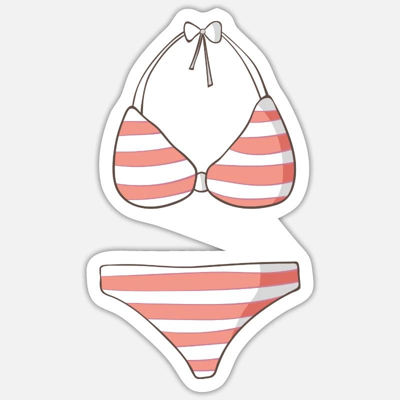 bikini - Sticker size S (10 x 10 cm) - white matte