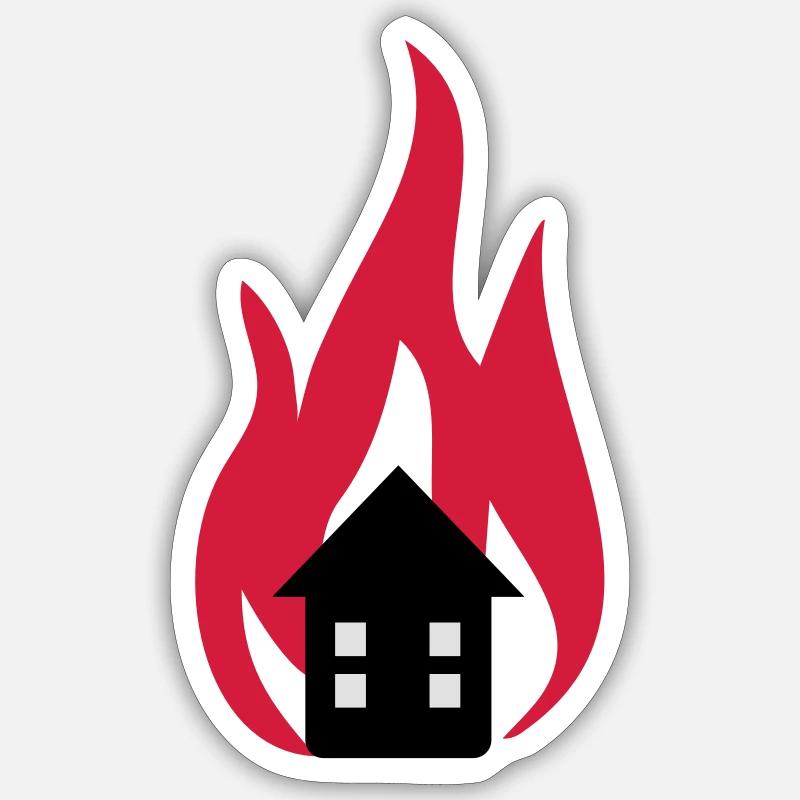 maison de feu 3c Sticker taille S (10 x 10 cm)