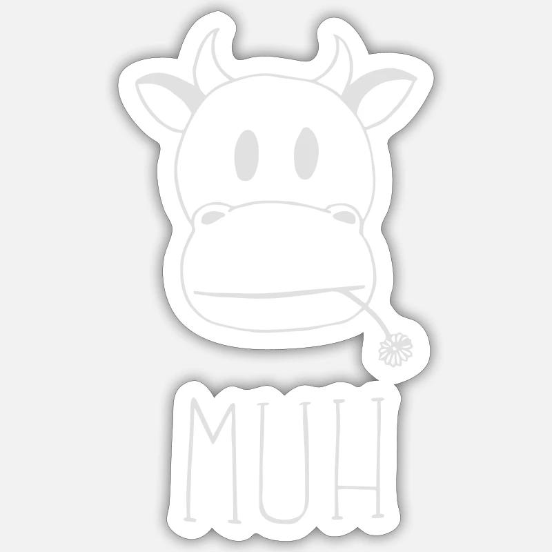 MUH - Sticker taille S (10 x 10 cm) - blanc mat