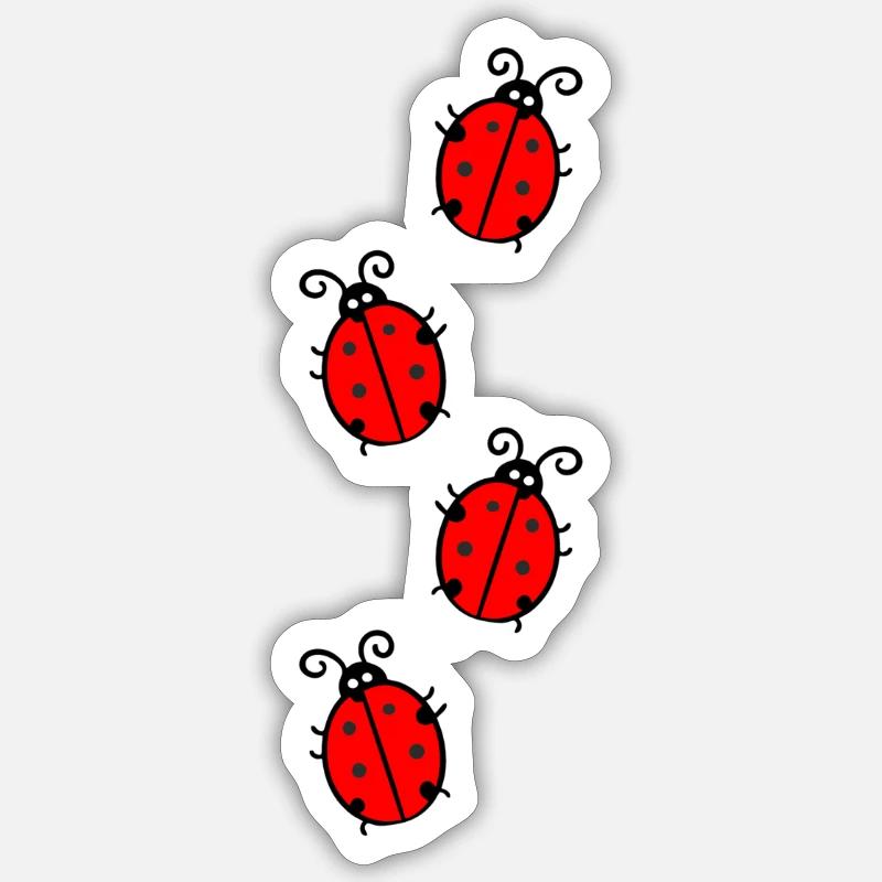 Ladybug damsels - Sticker size S (10 x 10 cm) - white matte