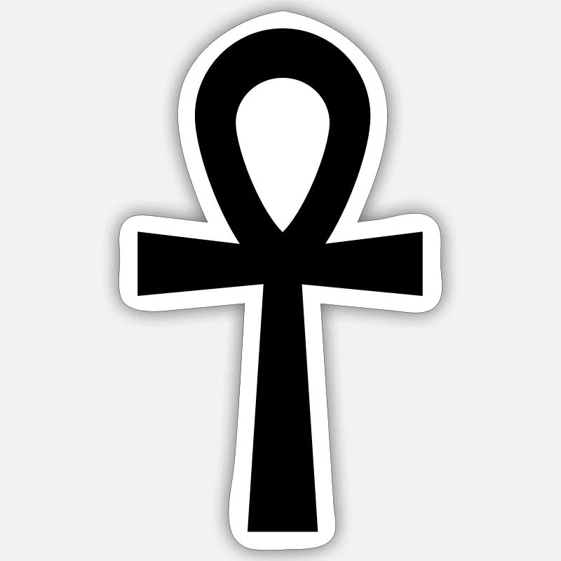 Égypte - Ankh - Sticker taille S (10 x 10 cm) - blanc mat