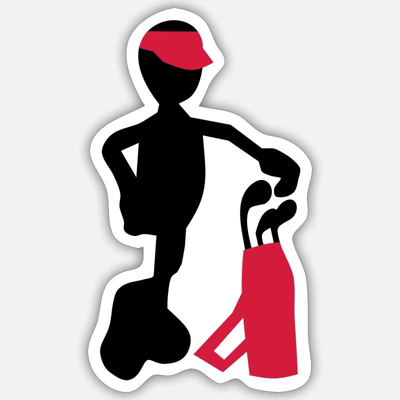 Golf - Sticker Größe S (10 x 10 cm) - Mattweiß