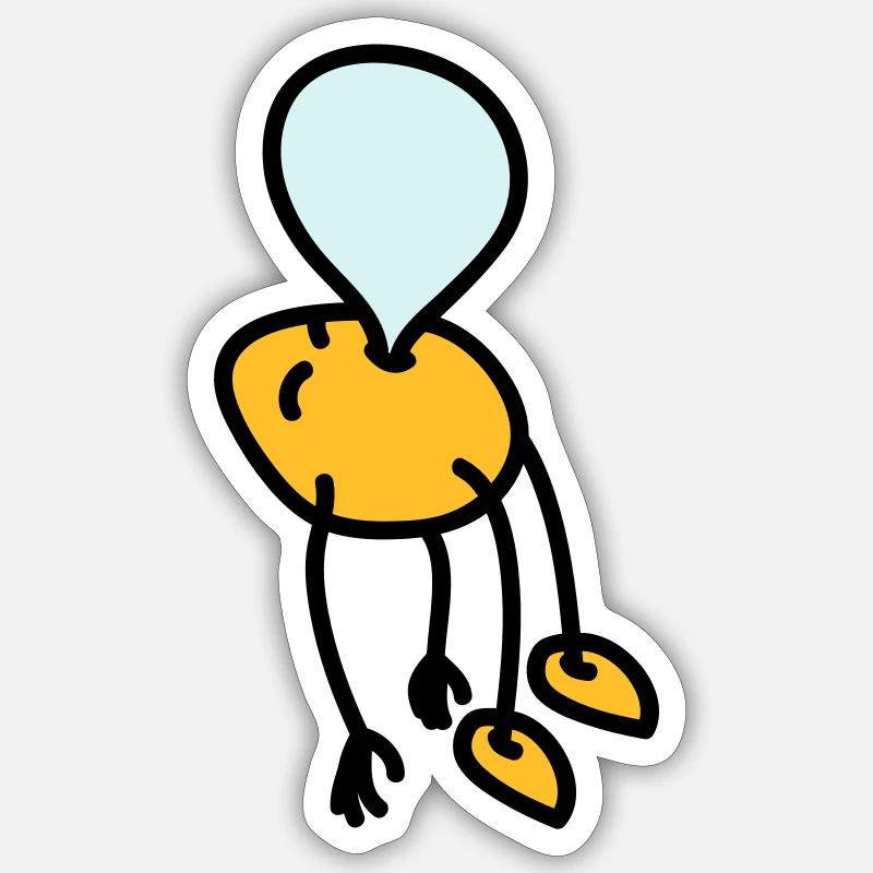 chewing_gum_man - Sticker Größe S (10 x 10 cm) - Mattweiß