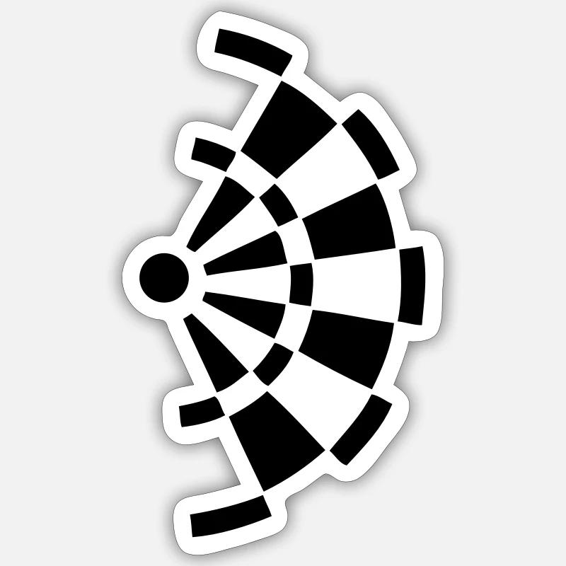 dart half - Sticker taille S (10 x 10 cm) - blanc mat