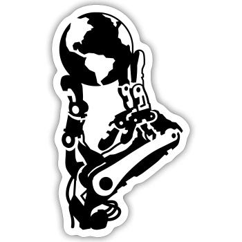 Künstliche Intelligenz - Sticker Größe S (10 x 10 cm) - Mattweiß - Vorne