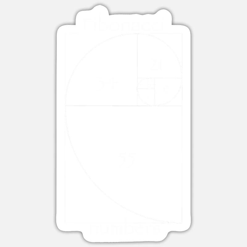 Fibonacci-Zahlen - Sticker Größe S (10 x 10 cm) - Mattweiß