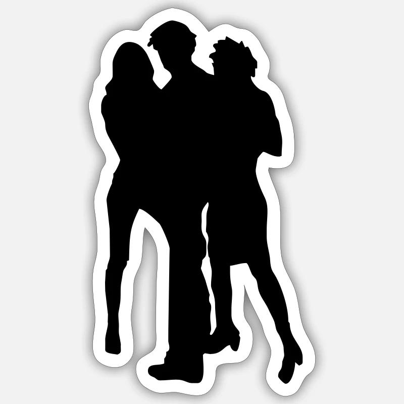 femmes blond Sticker taille S (10 x 10 cm)