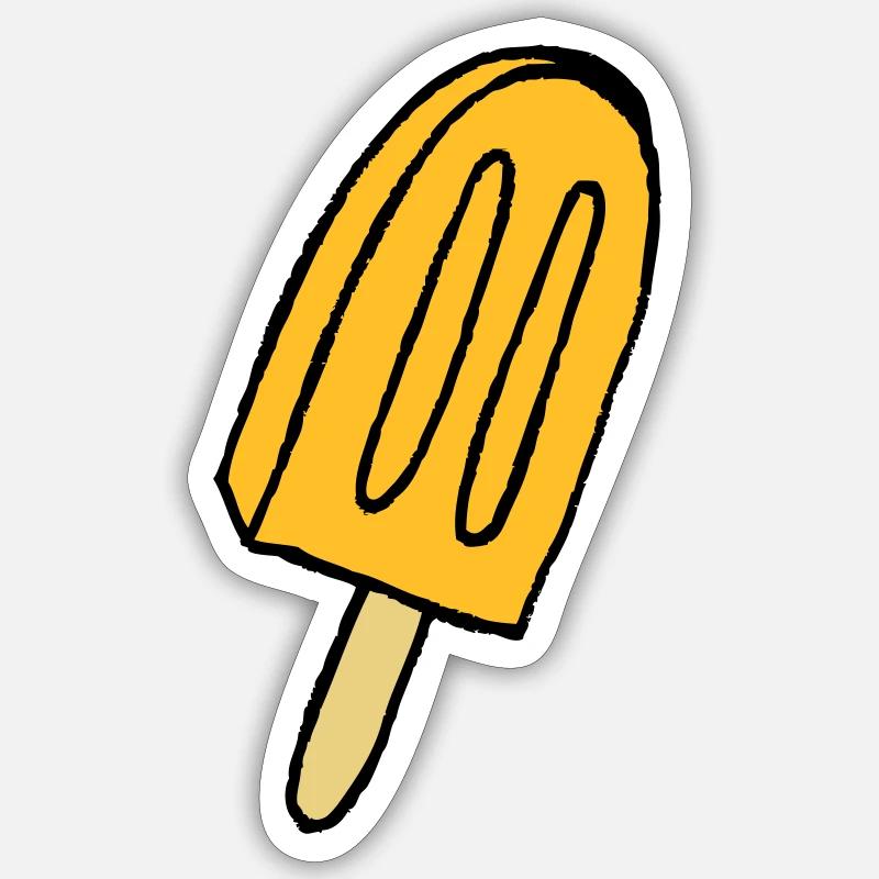glace - Sticker taille S (10 x 10 cm) - blanc mat