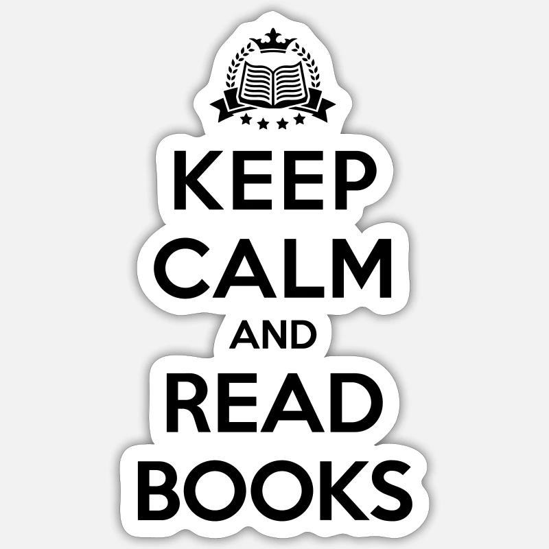 Keep calm and read books Sticker size S (10 x 10 cm)