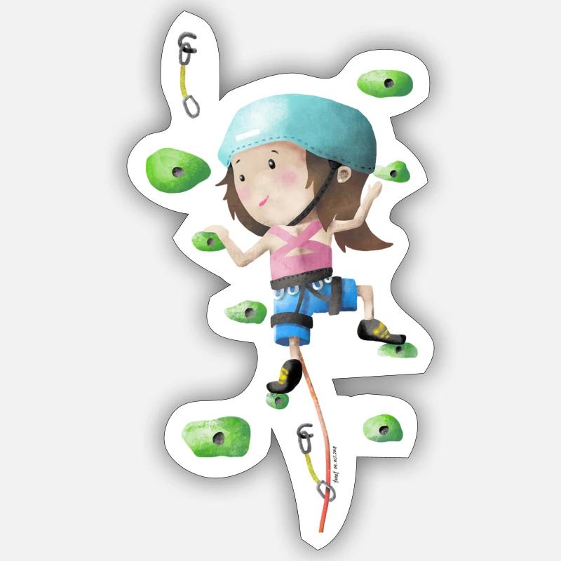 Bébé grimpeur - Sticker taille S (10 x 10 cm) - blanc mat