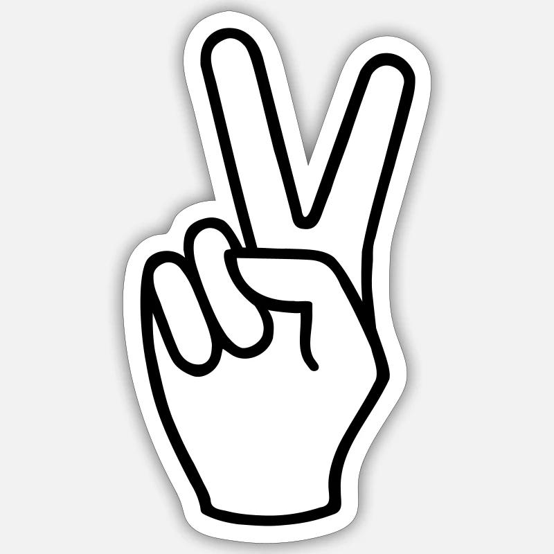 Victory Zeichen - Sticker size S (10 x 10 cm) - white matte