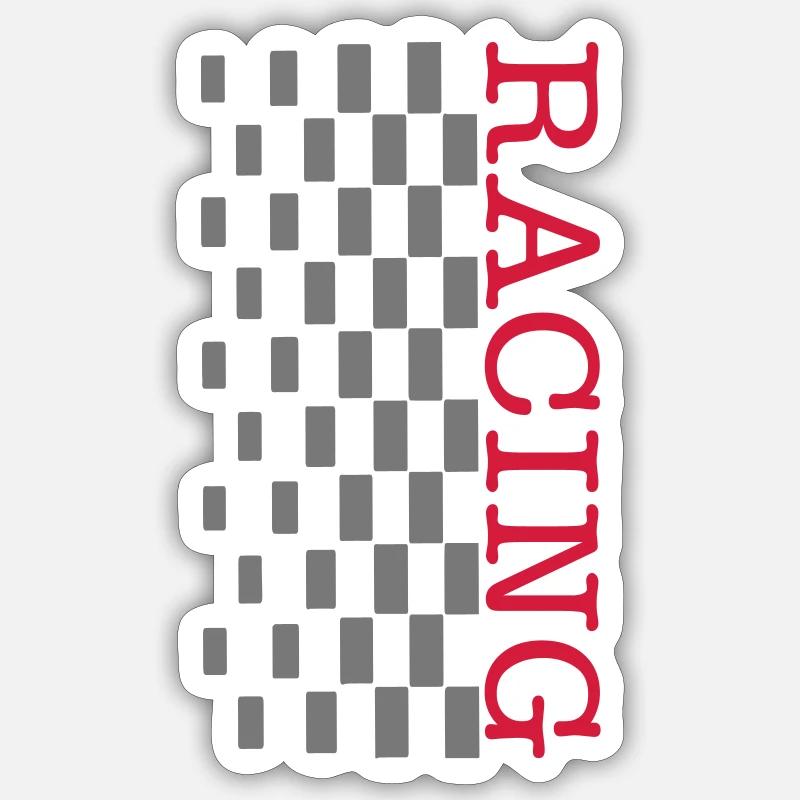 Drapeau de course - Sticker taille S (10 x 10 cm) - blanc mat