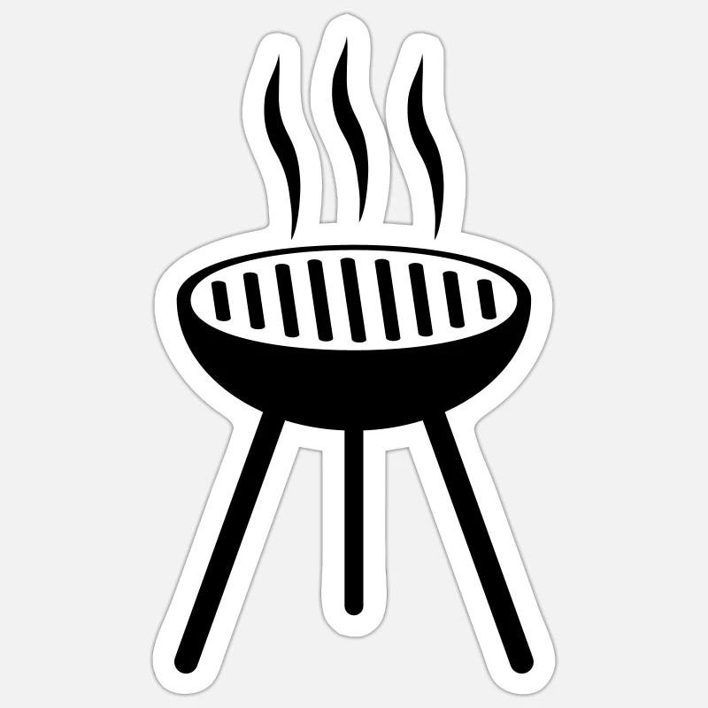 Grill - Sticker size S (10 x 10 cm) - white matte
